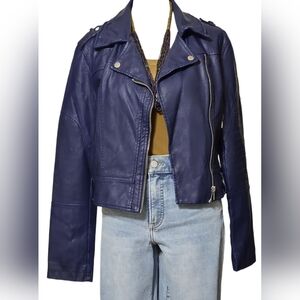 Collection B Faux Leather Motorcycle Jacket